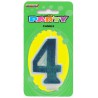 Blue Glitter Numeral Candle - 4