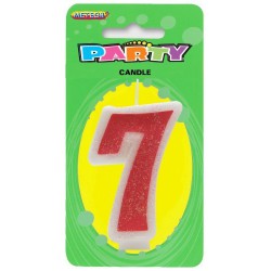 Glitter Numeral Candle - 7