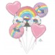 *INFLATED* Rainbow foil balloon set