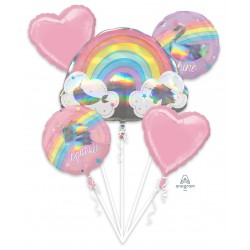 *INFLATED* Rainbow foil balloon set
