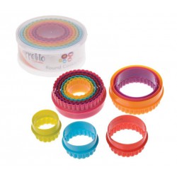 Appetito Round Multi Colour Double Sided Cookie Cutter Set
