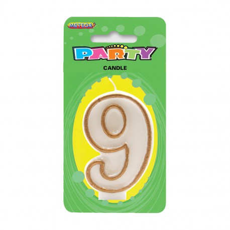Gold Number Candle - 9