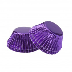 Mini Foil Cupcake Cases -Purple