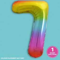 Rainbow Foil Number 7 Balloon