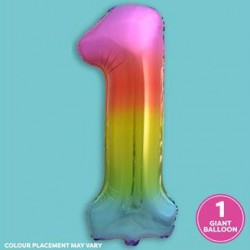 Rainbow Foil Number 1 Balloon