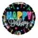 Happy Birthday Foil Balloon- Neon Glow