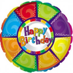 Happy Birthday Foil Balloon-Colourful Pieces