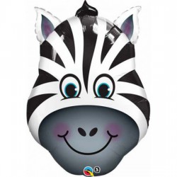 Smiling Zebra Head Foil Balloon
