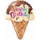 Happy Birthday Foil Balloon- Ice cream cone
