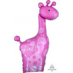 It's a Girl! Giraffe Foil Balloon- Pink