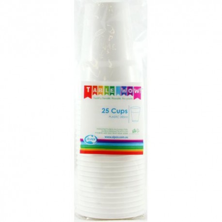 Party Cups 25 Pce, 285ml - White