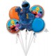 *INFLATED* Sesame Street Cookie Monster Foil Balloon Bouquet 
