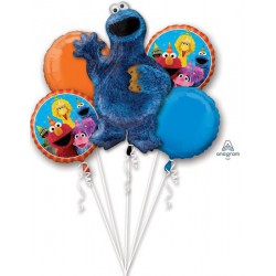 *INFLATED* Sesame Street Cookie Monster Foil Balloon Bouquet 