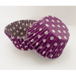 Polka Dot Pattern Cupcake Cases - Purple and White