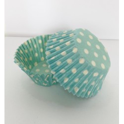 Polka Dot Pattern Cupcake Cases - Blue and White