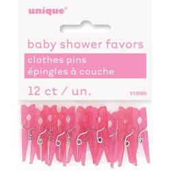 Baby Shower Favours- Clothes Pins 12 pack -Pink