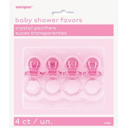  Crystal Pacifiers 4 Pce -Pink