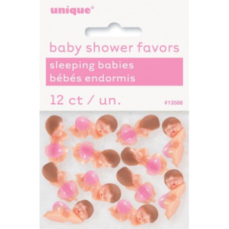 Baby Shower Favours- Sleeping Babies  12 pack -Pink