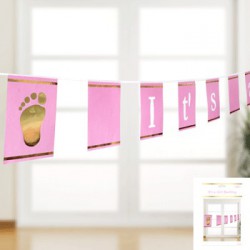Baby Shower Bunting "It's a girl" -Pink