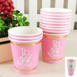  Baby Shower  "It's a Girl" Paper Cups -Foiled Pink