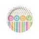 Baby Shower Pastel Large Paper Plates 8 Pack