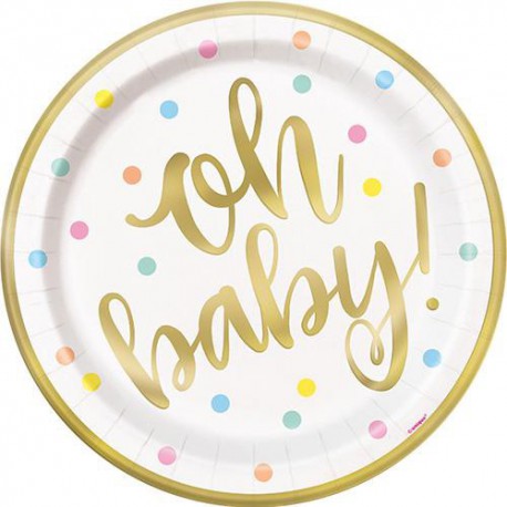 Baby Shower Oh Baby! Paper Plates 8 pack