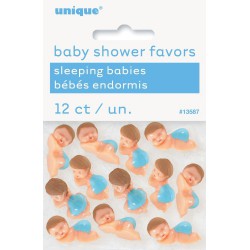 Baby Shower Favours- Sleeping Babies  12 pack -Blue