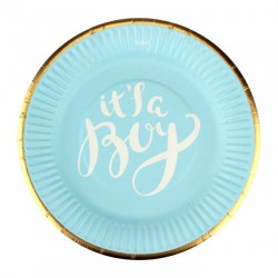  Baby Shower  It's a Boy Paper Lunch Plates 12 Pack -Blue
