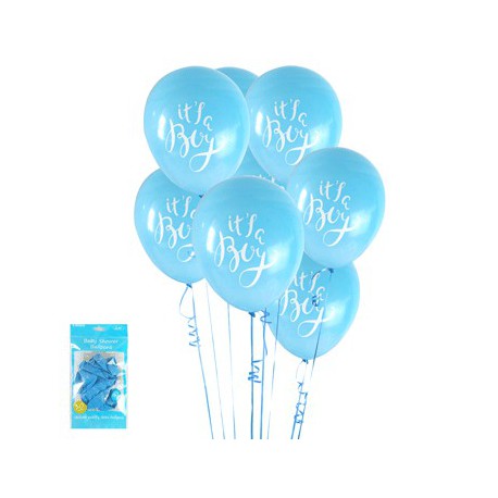 Baby Shower It's a Boy  Balloons Pack of 6- Blue
