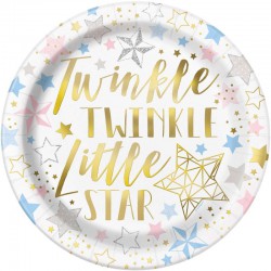  Baby Shower  Twinkle Twinkle Little Star Large Paper Plates - 8 Pack
