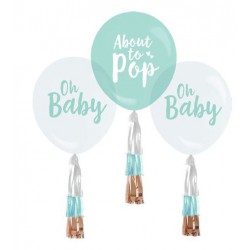  Baby Shower 3 Balloons with Tassels Pack
