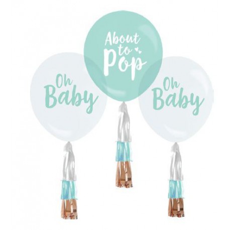  Baby Shower 3 Balloons with Tassels Pack