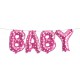  Baby Shower Baby Foil Balloon Banner- Pink 