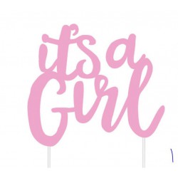 Baby Shower  It's a Girl Cake Topper- Pink