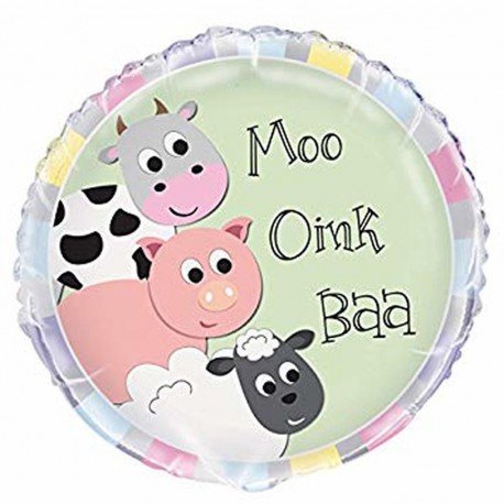 Moo Oink Baa  Foil Balloon