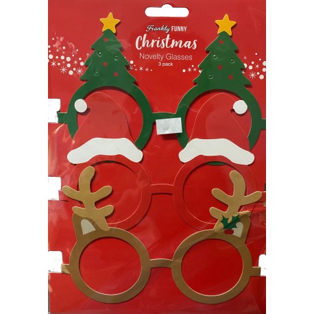 Christmas Novelty Glasses- 3 Pack  