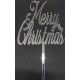 "Merry Christmas" Cake Topper- Silver