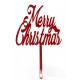 "Merry Christmas" Cake Topper- Red