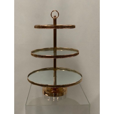 HCS12- 3 tier Cake Stand- Rose Gold FOR HIRE 