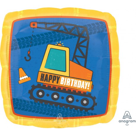 Construction Happy Birthday 
Foil Balloon