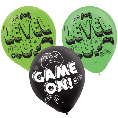 Level Up  Game On latex Balloon Pack