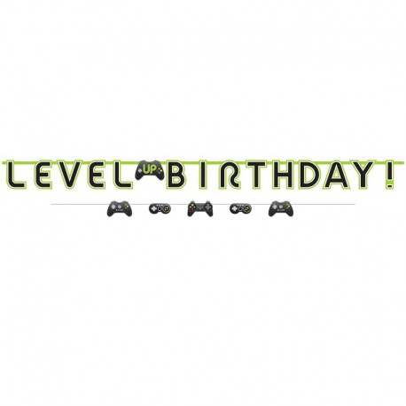 Level Up  Gaming Birthday Banner Kit