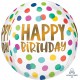 Happy Birthday Dots Orb Foil balloon