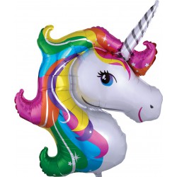 Rainbow Unicorn head foil balloon