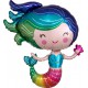 Colourful Rainbow Mermaid Foil Balloon 
