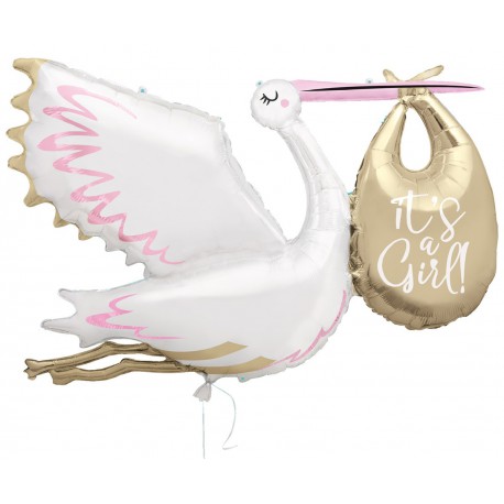 Giant Stork "It's a girl" foil Balloon