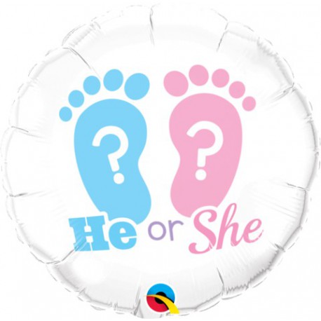 He or She Footprints Foil Balloon
