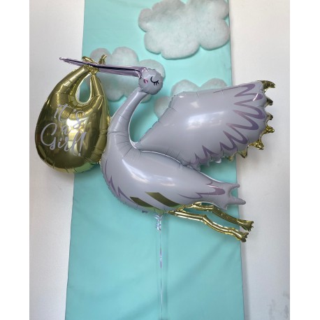 *INFLATED* Giant Stork "It's a girl/Its a boy" foil Balloon