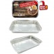 4 Pack of Rectangle Foil Trays with lids-  31.5cm x,  21.5cm x 5.8cm