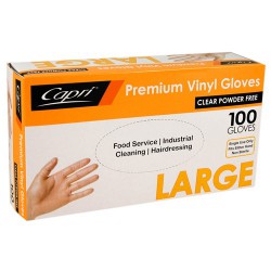 Premium Vinyl Powder Free Gloves- Large